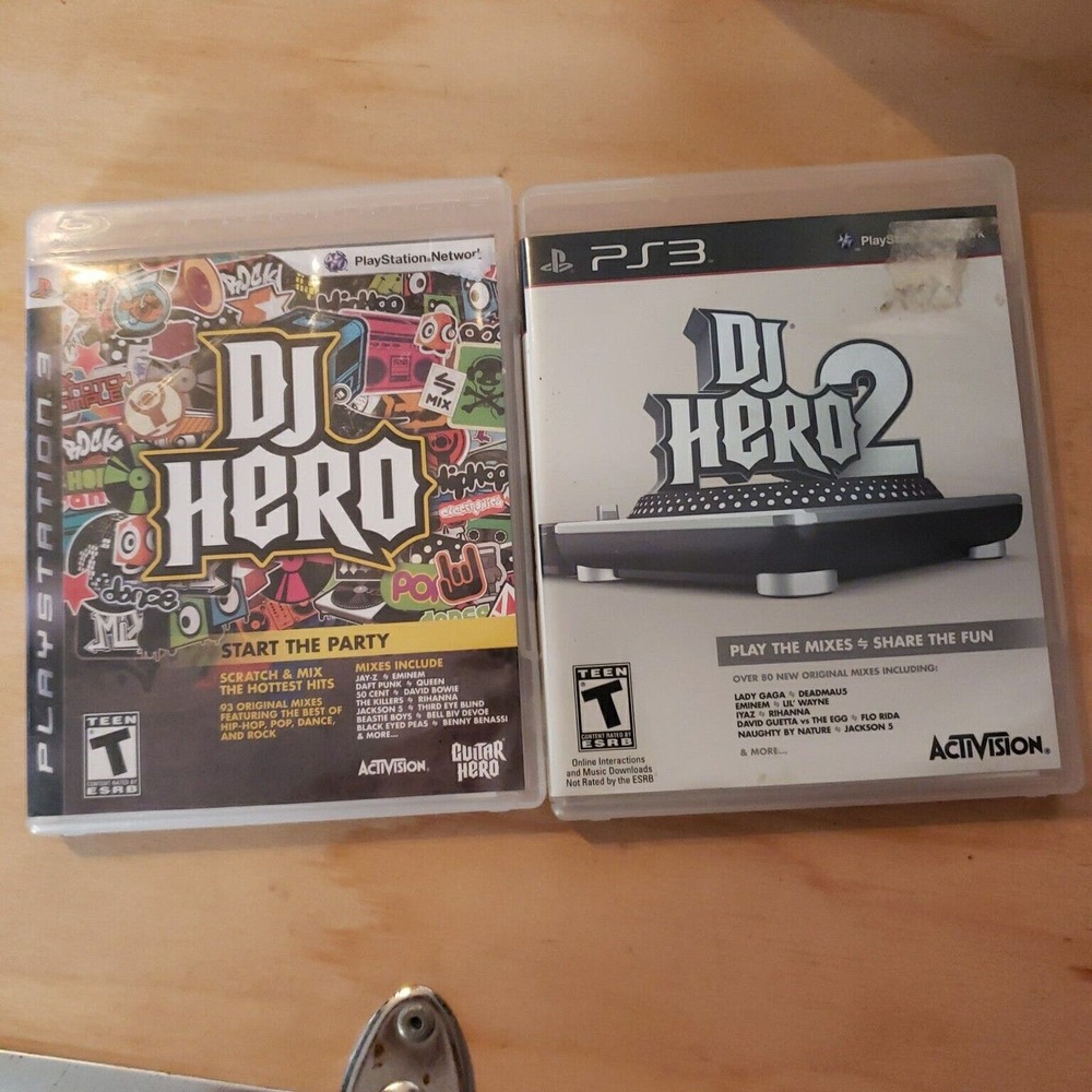 DJ Hero 1 and 2 PS3 Bundle Lot! (Sony PlayStation 3) Both Complete With Manuals